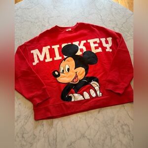 Disney Mickey Mouse Red Crewneck